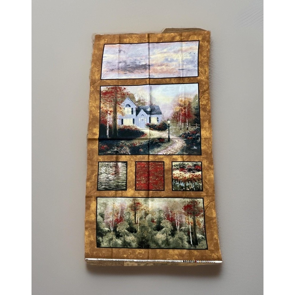 Thomas Kinkade, The Blessings of Autumn Fabric Panel - 44" x 23 1/2", Fall Decor